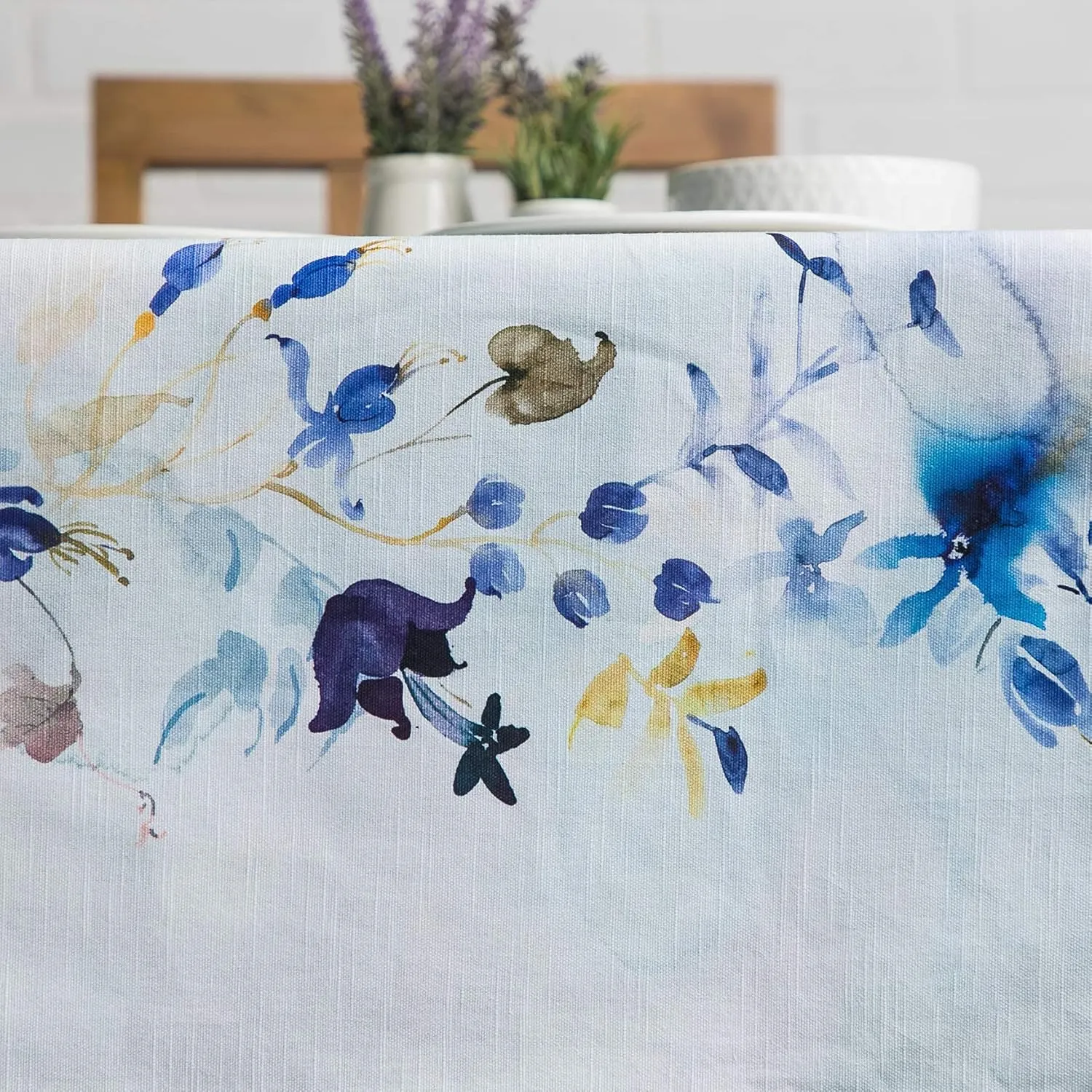 Maison d'Hermine Table Cloth Square Table 100% Cotton 54 x 54 Inches Tablecloth Reusable Decorative for Dining Room, Farmhouse, Home, Party, Festive & Wedding Spring Summer - Lazy Summer Days