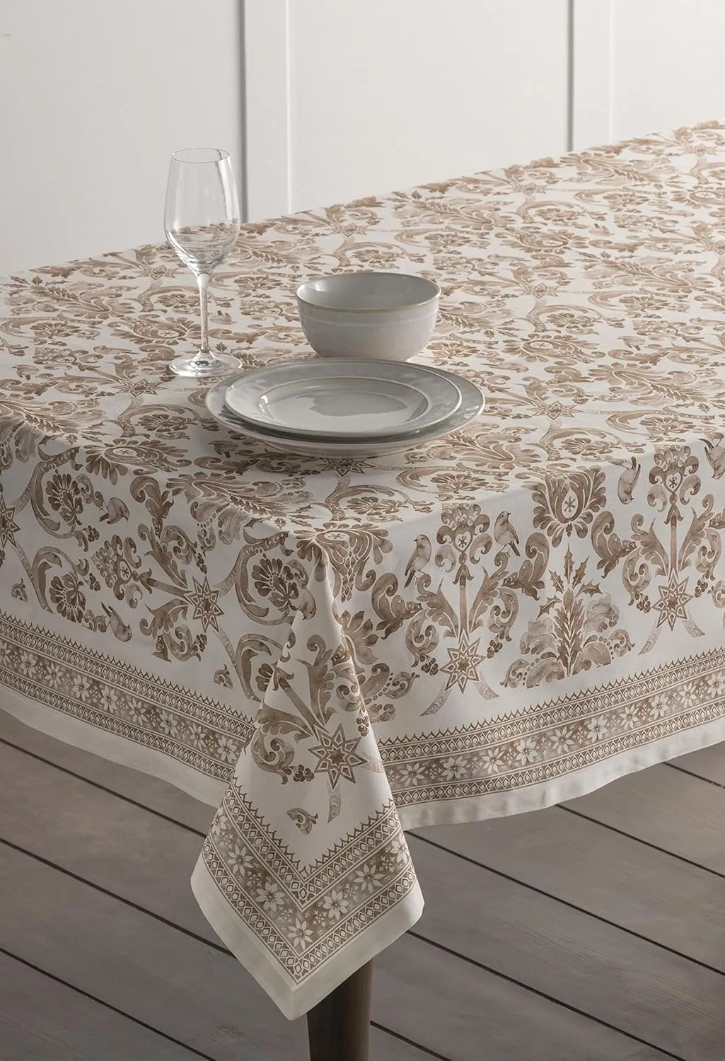 Maison d'Hermine Table Cloth Square Table 100% Cotton 60 x 60 Inches Tablecloth Reusable Decorative Everyday Use for Dining Room, Farmhouse, Home, Party, Festive & Wedding - Allure