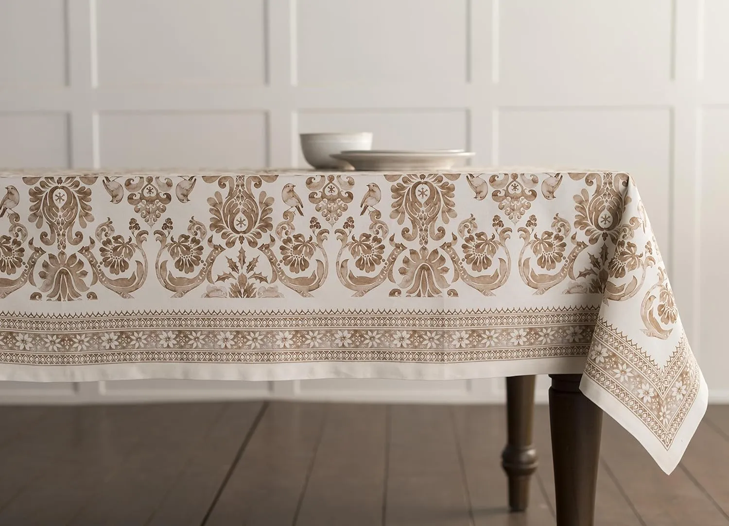 Maison d'Hermine Table Cloth Square Table 100% Cotton 60 x 60 Inches Tablecloth Reusable Decorative Everyday Use for Dining Room, Farmhouse, Home, Party, Festive & Wedding - Allure
