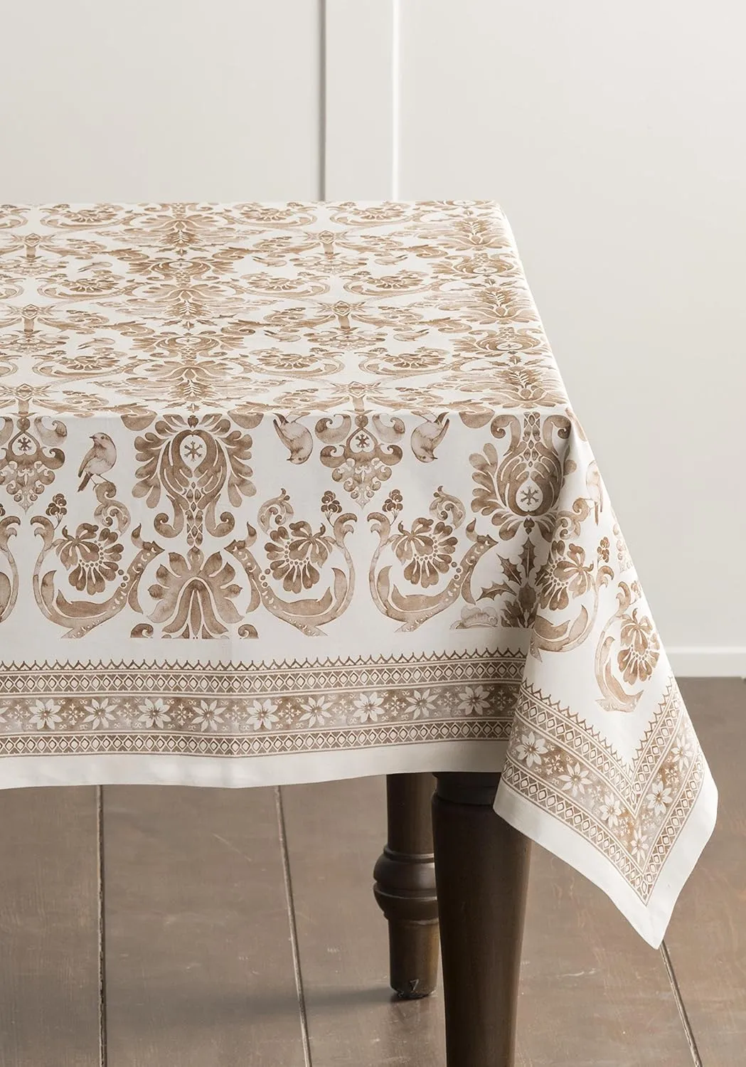 Maison d'Hermine Table Cloth Square Table 100% Cotton 60 x 60 Inches Tablecloth Reusable Decorative Everyday Use for Dining Room, Farmhouse, Home, Party, Festive & Wedding - Allure
