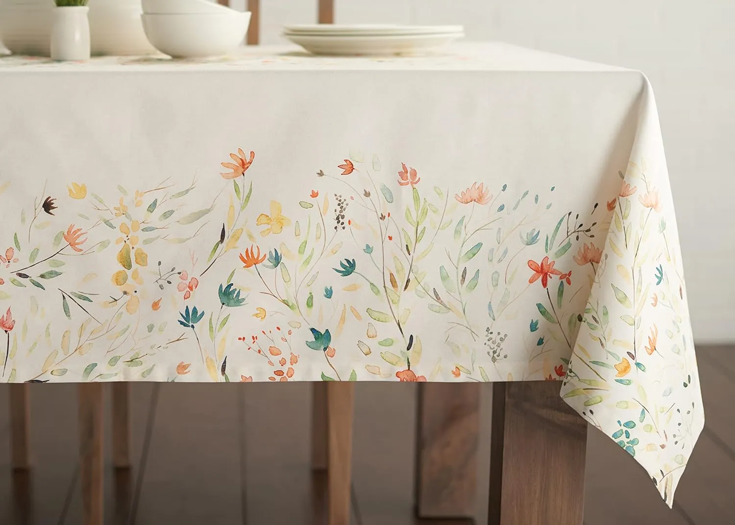 Maison d'Hermine Table Cloth Square Table 100% Cotton 60 x 60 Inches Tablecloth Reusable Decorative Everyday Use for Dining Room, Farmhouse, Home, Party, Festive & Wedding Spring Summer - Colmar