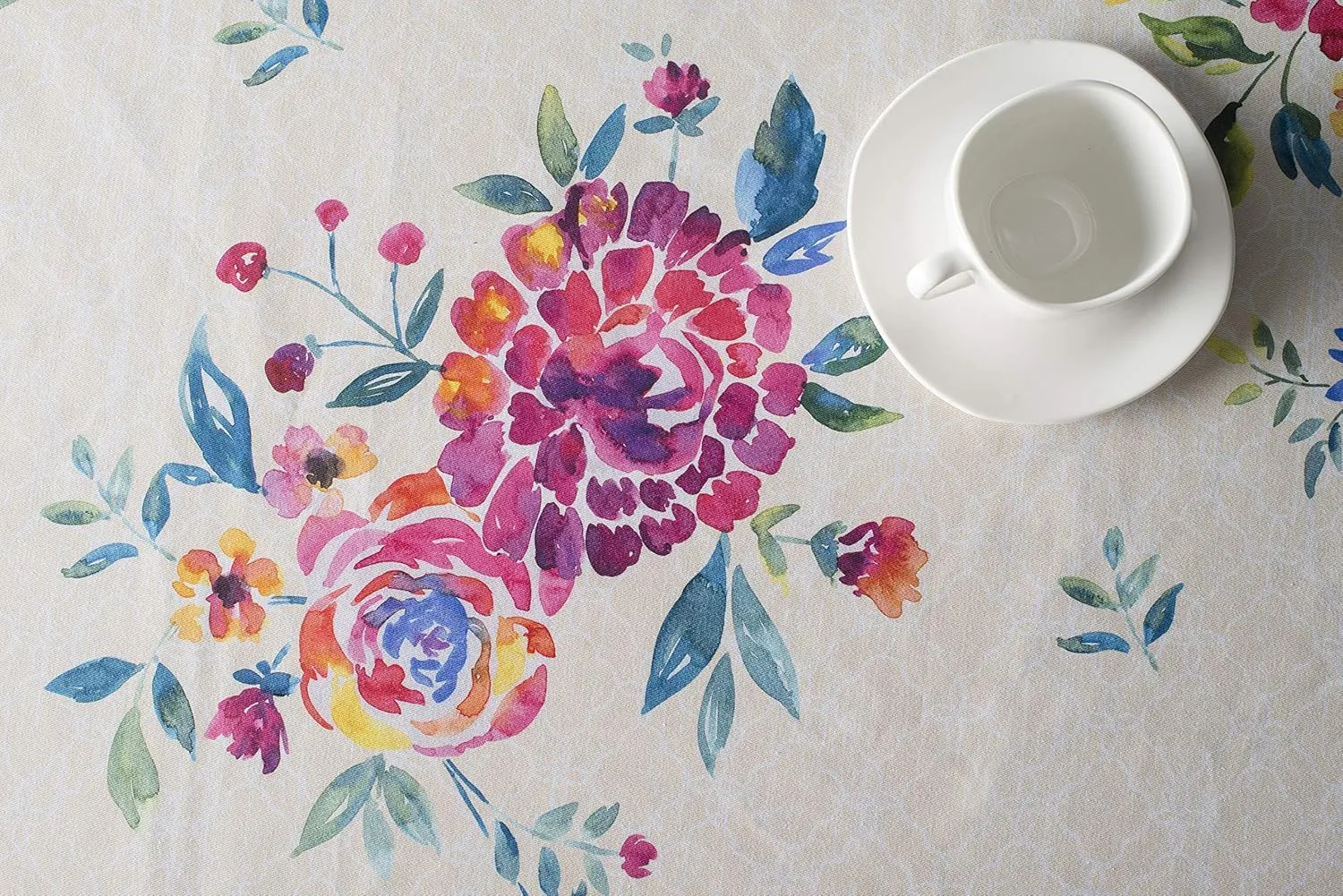 Maison d'Hermine Table Cloth Square Table 100% Cotton 60 x 60 Inches Tablecloth Reusable Decorative Everyday Use for Dining Room, Farmhouse, Home, Party, Festive & Wedding Spring Summer - Rose Garden
