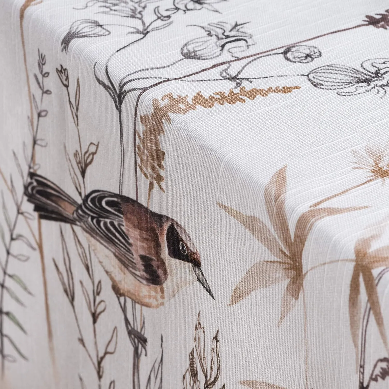 Maison d'Hermine Table Cloth Square Table 100% Cotton 60 x 60 Inches Tablecloth Reusable Decorative for Dining Room, Farmhouse, Home, Party, Festive & Wedding Spring Summer - Meadow Florals - Brown