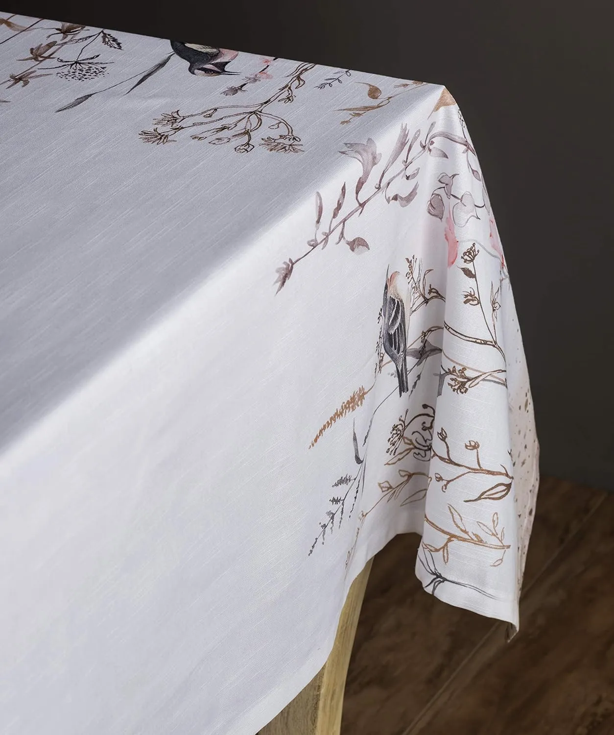Maison d'Hermine Table Cloth Square Table 100% Cotton 60 x 60 Inches Tablecloth Reusable Decorative for Dining Room, Farmhouse, Home, Party, Festive & Wedding Spring Summer - Meadow Florals - Brown