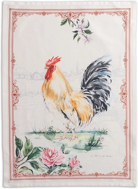 Maison d' Hermine 100% Cotton Kitchen Towel Campagne Set of 2 Super Soft Highly Absorbent Hotel Quality Quick Drying Cleaning Dishcloth Tea Bar Towels Spring/Summer (Coq, 20"x27.50")