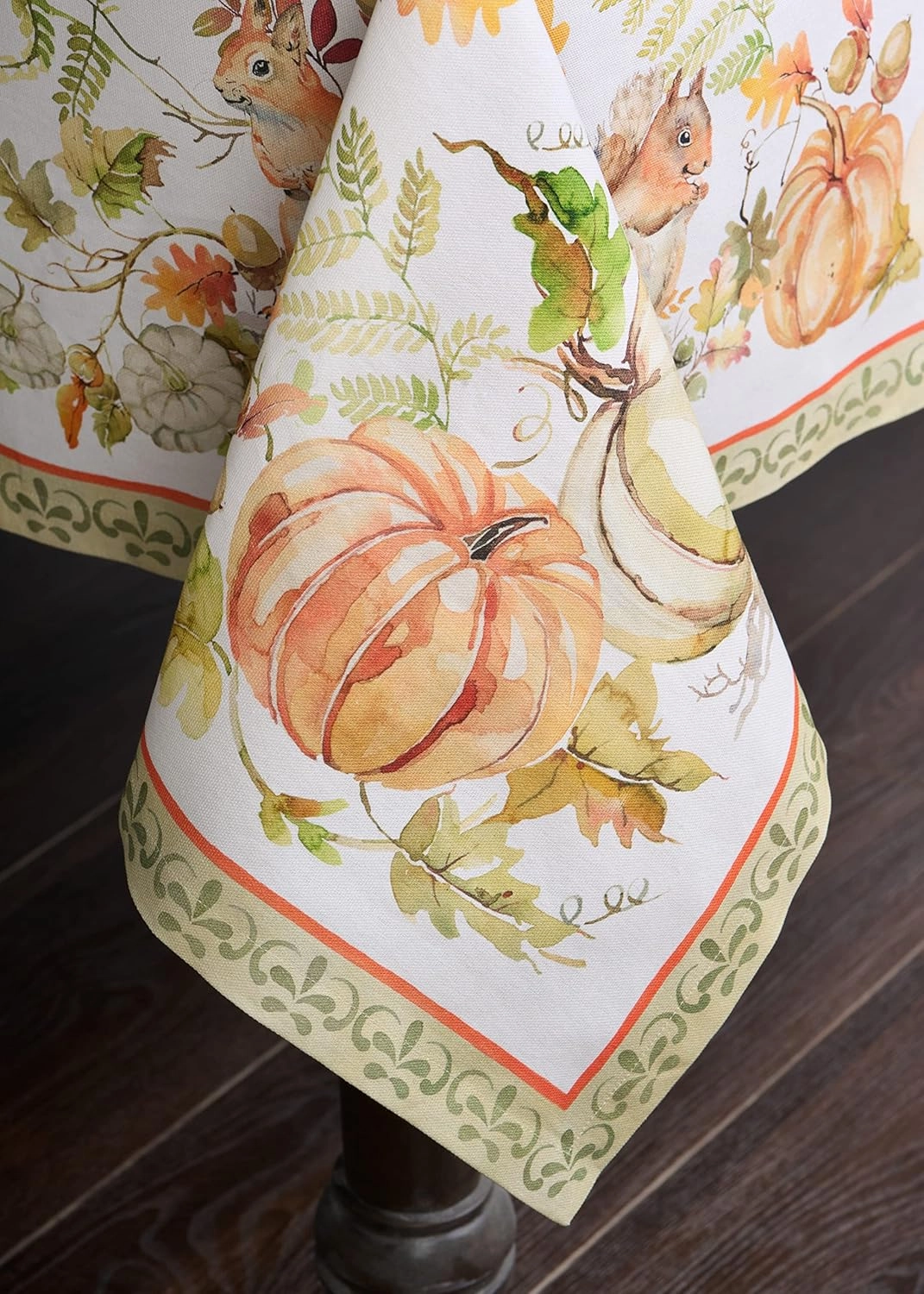 Maison d' Hermine Table Cloth Rectangle Table 100% Cotton 60 x 108 Inches Tablecloth Reusable Decorative Everyday Use for Dining Room, Farmhouse, Home, Party, Festive & Wedding - Pumpkin Passion