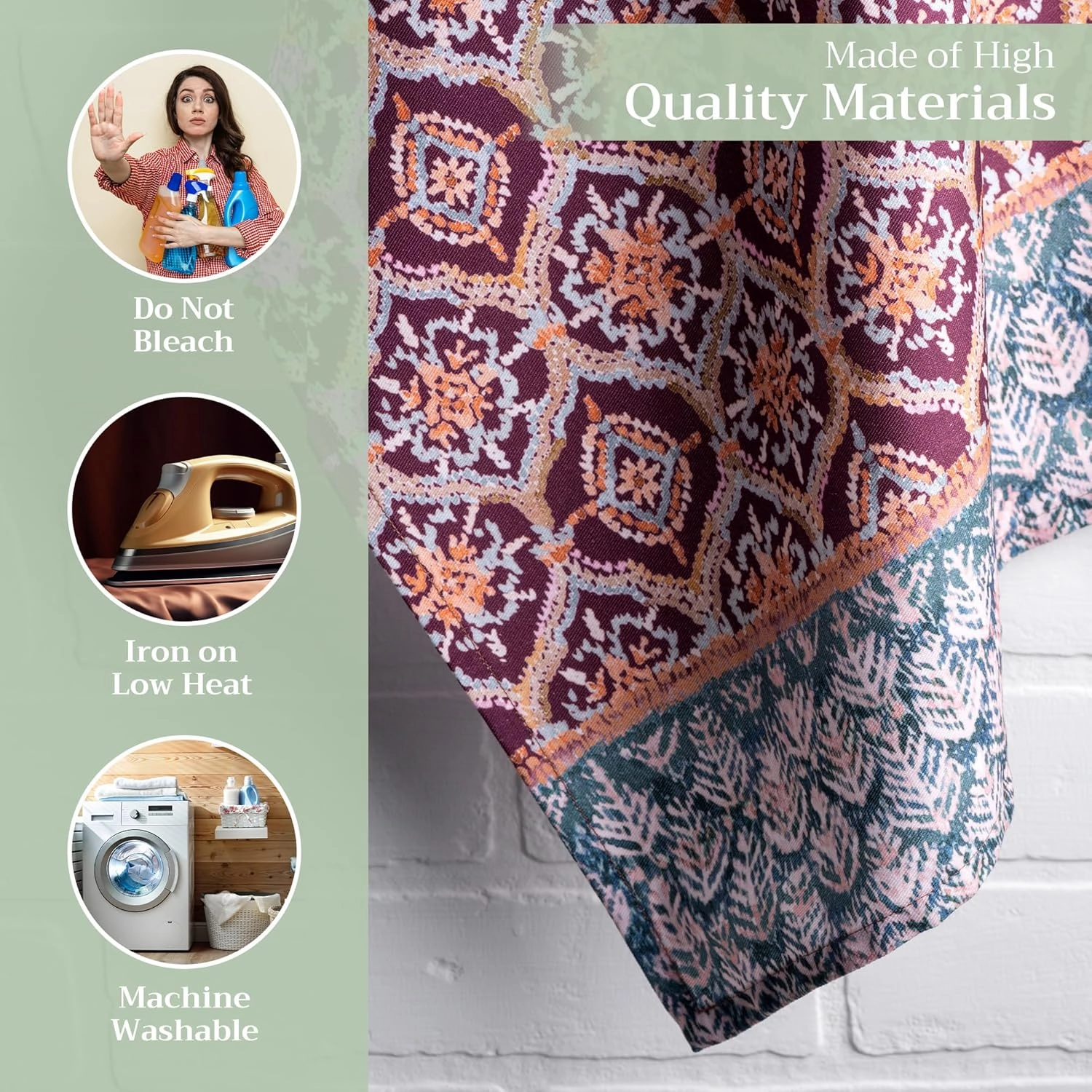 Maison d'Hermine Kitchen Towels Set of 3 100% Cotton 27.50" x 20" Reusable Cloth Tea Dish Towels Absorbent with Hanging Loop for Kitchen, Home, Dining, Cocktail Parties (Fair Isle)