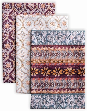 Maison d'Hermine Kitchen Towels Set of 3 100% Cotton 27.50" x 20" Reusable Cloth Tea Dish Towels Absorbent with Hanging Loop for Kitchen, Home, Dining, Cocktail Parties (Fair Isle)