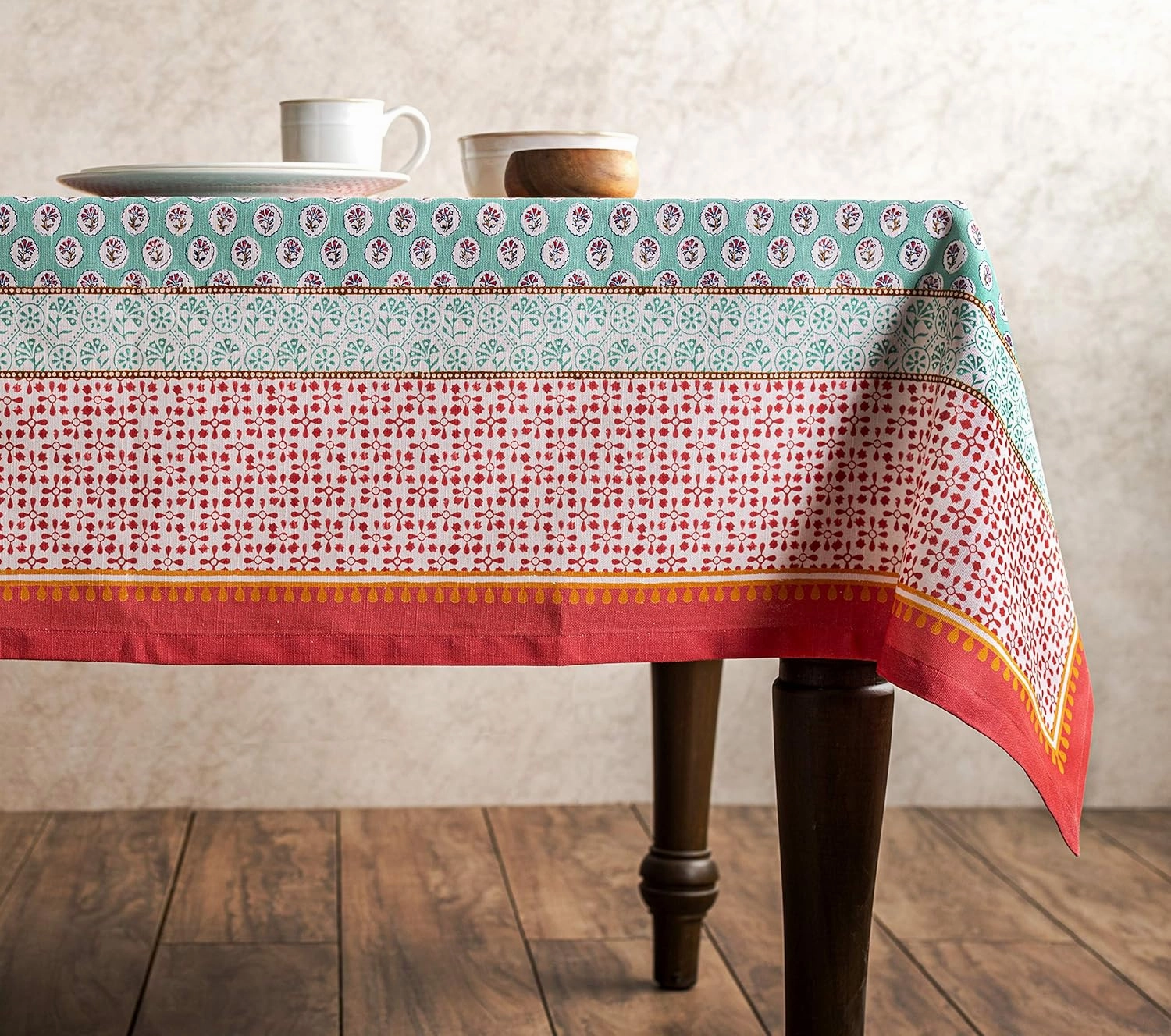 Maison d'Hermine Table Cloth Rectangle Table 100% Cotton 54 x 72 Inches Tablecloth Reusable Decorative Everyday Use for Dining Room, Farmhouse, Home, Party, Festive & Wedding Spring Summer - Provence
