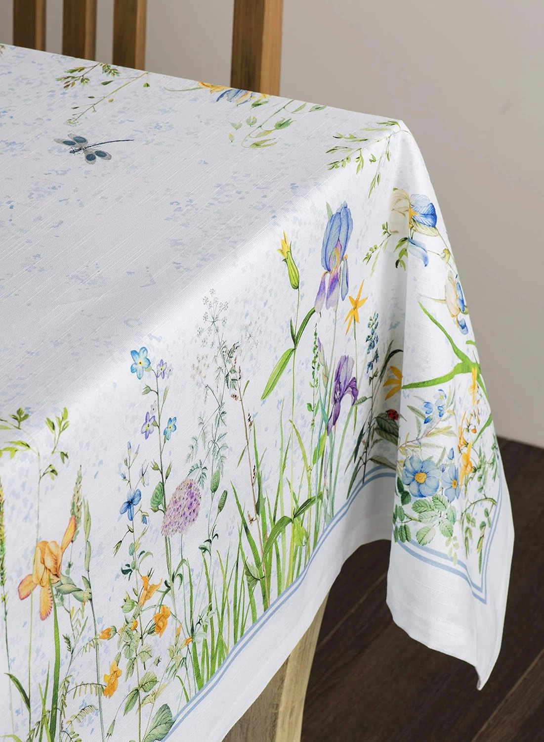 Maison d'Hermine Table Cloth Rectangle Table 100% Cotton 54 x 72 Inches Tablecloth Reusable Decorative for Dining Room, Farmhouse, Home, Party, Festive & Wedding Spring Summer - Fleurs De Mai