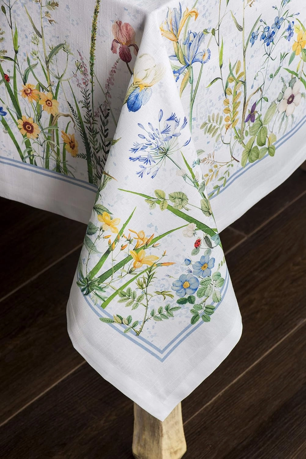 Maison d'Hermine Table Cloth Rectangle Table 100% Cotton 54 x 72 Inches Tablecloth Reusable Decorative for Dining Room, Farmhouse, Home, Party, Festive & Wedding Spring Summer - Fleurs De Mai
