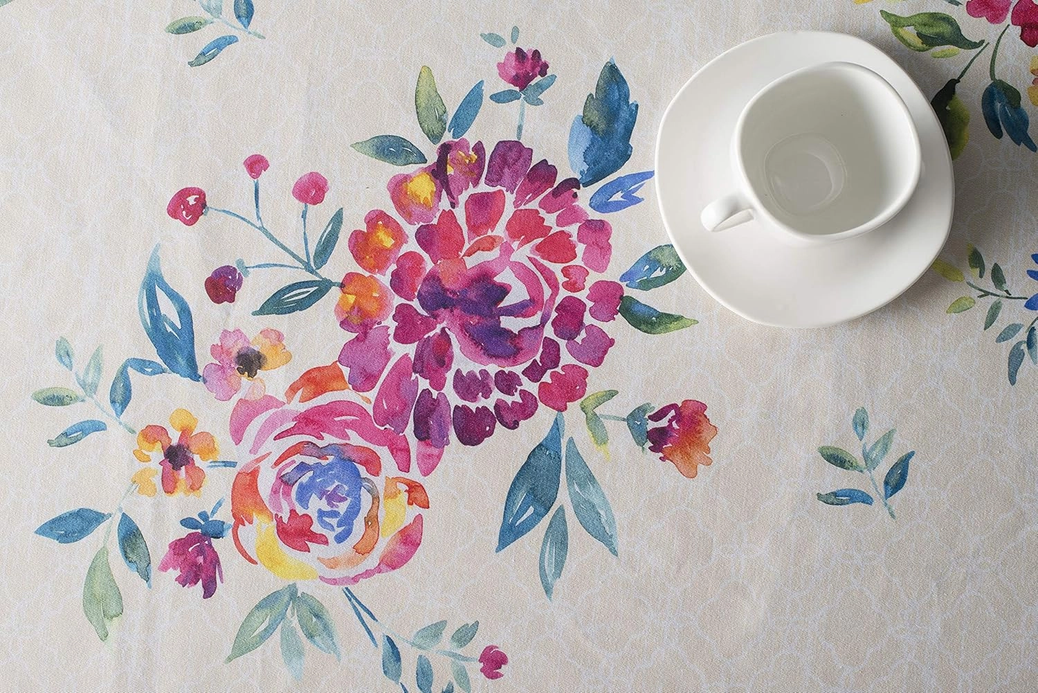 Maison d'Hermine Table Cloth Rectangle Table 100% Cotton 60 x 108 Inches Tablecloth Reusable Decorative for Dining Room, Farmhouse, Home, Party, Festive & Wedding Spring Summer - Rose Garden