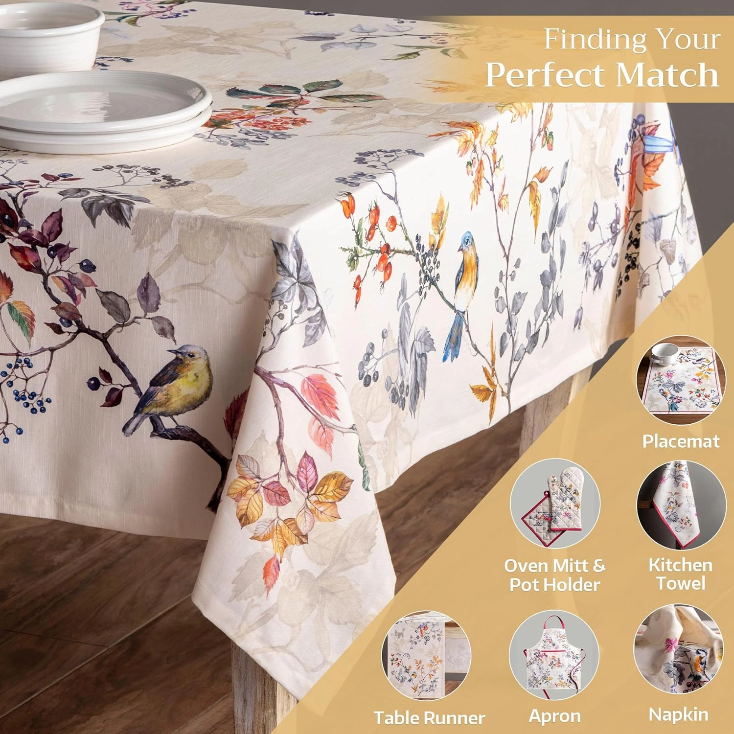 Maison d'Hermine Table Cloth Square Table 100% Cotton 54 x 54 Inches Tablecloth Reusable Decorative Everyday Use for Dining Room, Farmhouse, Home, Party, Festive & Wedding - Equinoxe - Beige