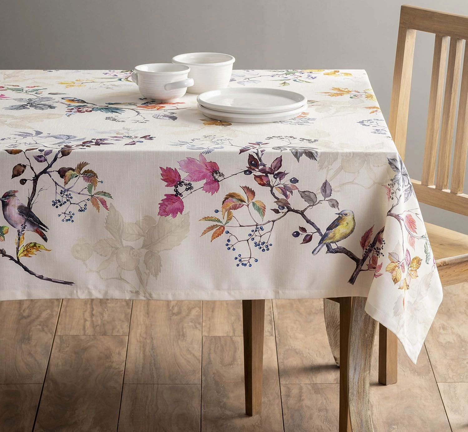 Maison d'Hermine Table Cloth Square Table 100% Cotton 54 x 54 Inches Tablecloth Reusable Decorative Everyday Use for Dining Room, Farmhouse, Home, Party, Festive & Wedding - Equinoxe - Beige
