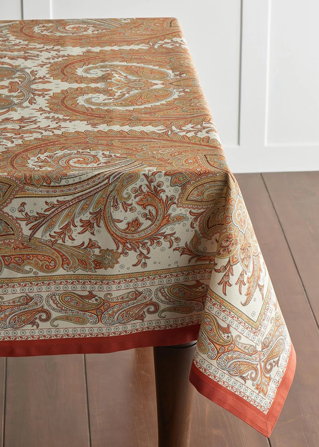 Maison d'Hermine Table Cloth Square Table 100% Cotton 54 x 54 Inches Tablecloth Reusable Decorative Everyday Use for Dining Room, Farmhouse, Home, Party, Festive & Wedding - Kashmir Paisley