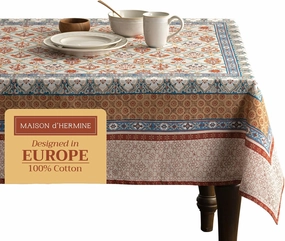 Maison d'Hermine Table Cloth Square Table 100% Cotton 54 x 54 Inches Tablecloth Reusable Decorative Everyday Use for Dining Room, Farmhouse, Home, Party, Festive & Wedding - Romane