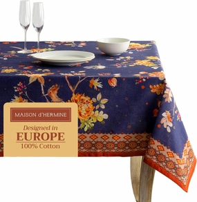 Maison d'Hermine Table Cloth Square Table 100% Cotton 60 x 60 Inches Tablecloth Reusable Decorative Everyday Use for Dining Room, Farmhouse, Home, Party, Festive & Wedding - Kelim - Infinity
