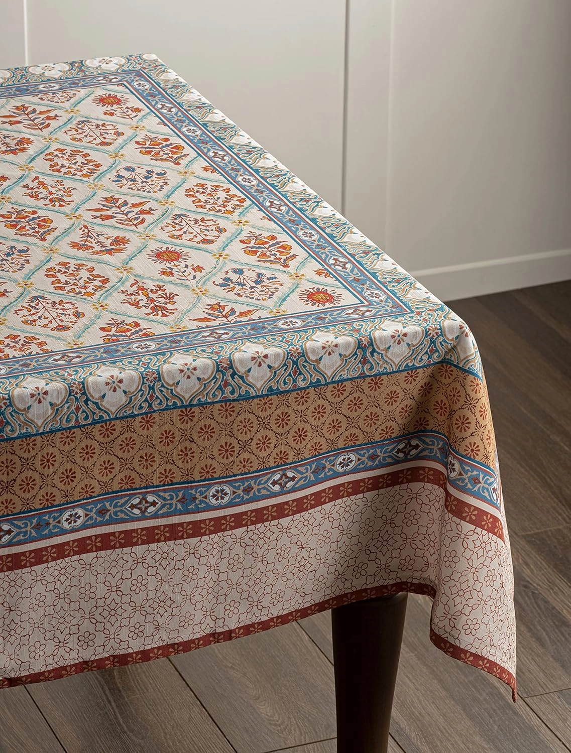 Maison d'Hermine Table Cloth Square Table 100% Cotton 60 x 60 Inches Tablecloth Reusable Decorative Everyday Use for Dining Room, Farmhouse, Home, Party, Festive & Wedding - Romane