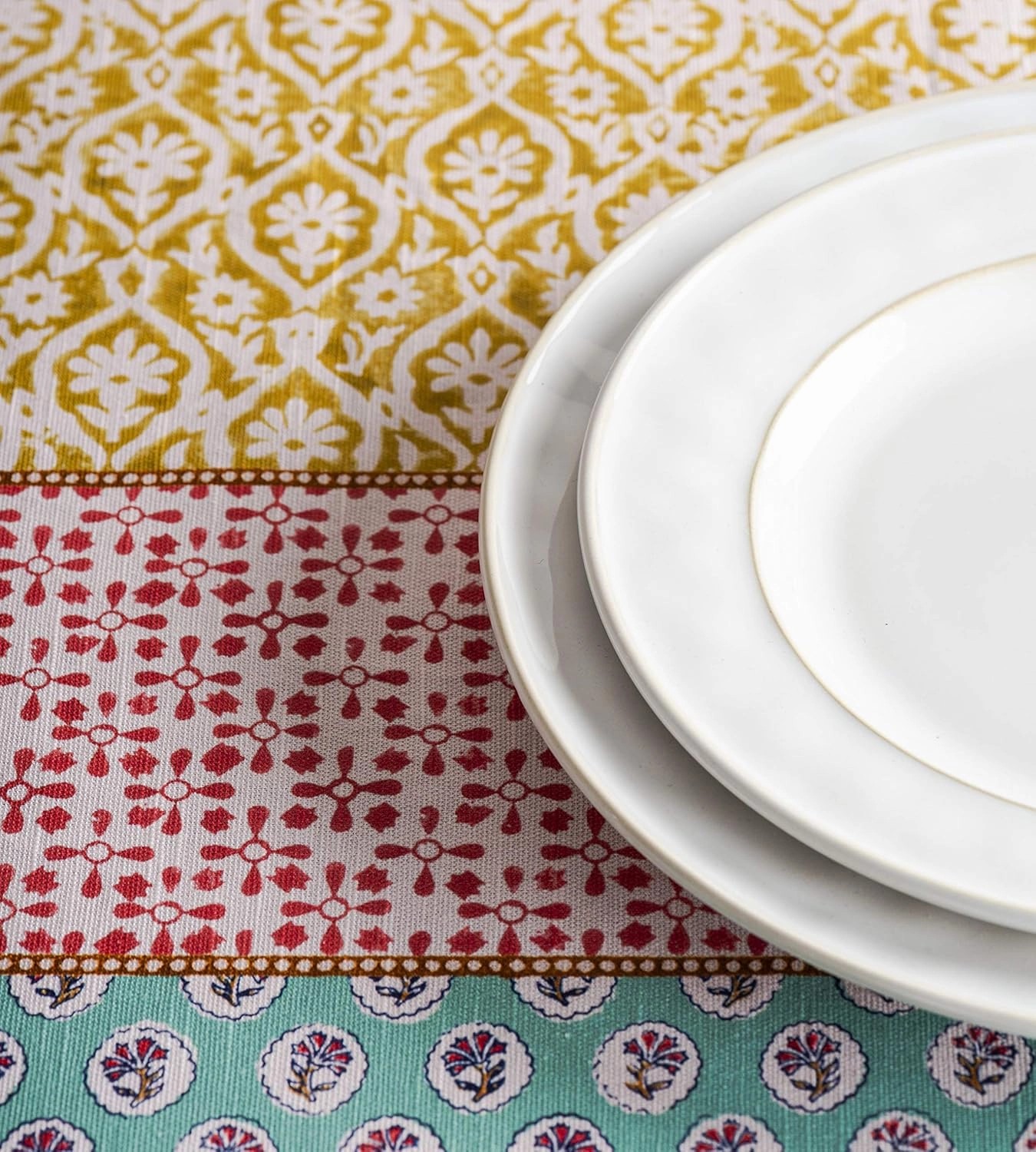 Maison d'Hermine Table Cloth Square Table 100% Cotton 60 x 60 Inches Tablecloth Reusable Decorative Everyday Use for Dining Room, Farmhouse, Home, Party, Festive & Wedding Spring Summer - Provence