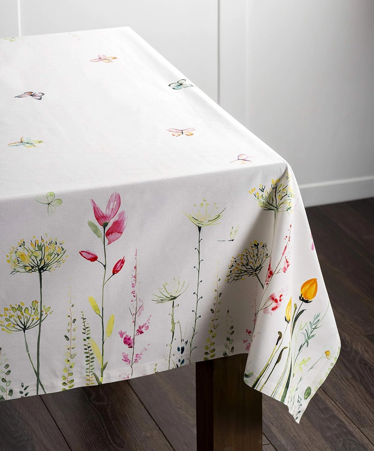 Maison d'Hermine Table Cloth Square Table 100% Cotton 60 x 60 Inches Tablecloth Reusable Decorative for Dining Room, Farmhouse, Home, Party, Festive & Wedding Spring Summer - Botanical Fresh
