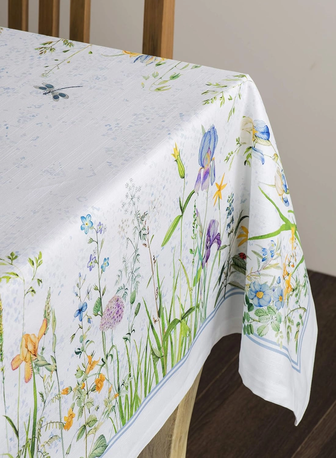 Maison d'Hermine Table Cloth Square Table 100% Cotton 60 x 60 Inches Tablecloth Reusable Decorative for Dining Room, Farmhouse, Home, Party, Festive & Wedding Spring Summer - Fleurs De Mai