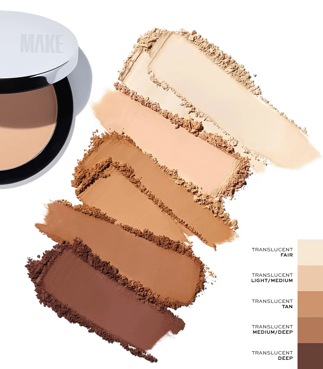 MAKE Beauty Diffusion Set, Translucent Setting Powder - Pressed Face Powder Compact for Smooth Matte Complexion. Sheer Coverage Finishing Foundation for Excess Oil. Shade - Tan