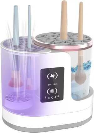 Makeup Brush Cleaner 3 in 1 Electric Makeup Brush Cleaner and Dryer, Upgrade Automatic Makeup Brush Cleaner Machine with Multi-Hour Drying Settings, Portable Design for All Makeup Brush Types