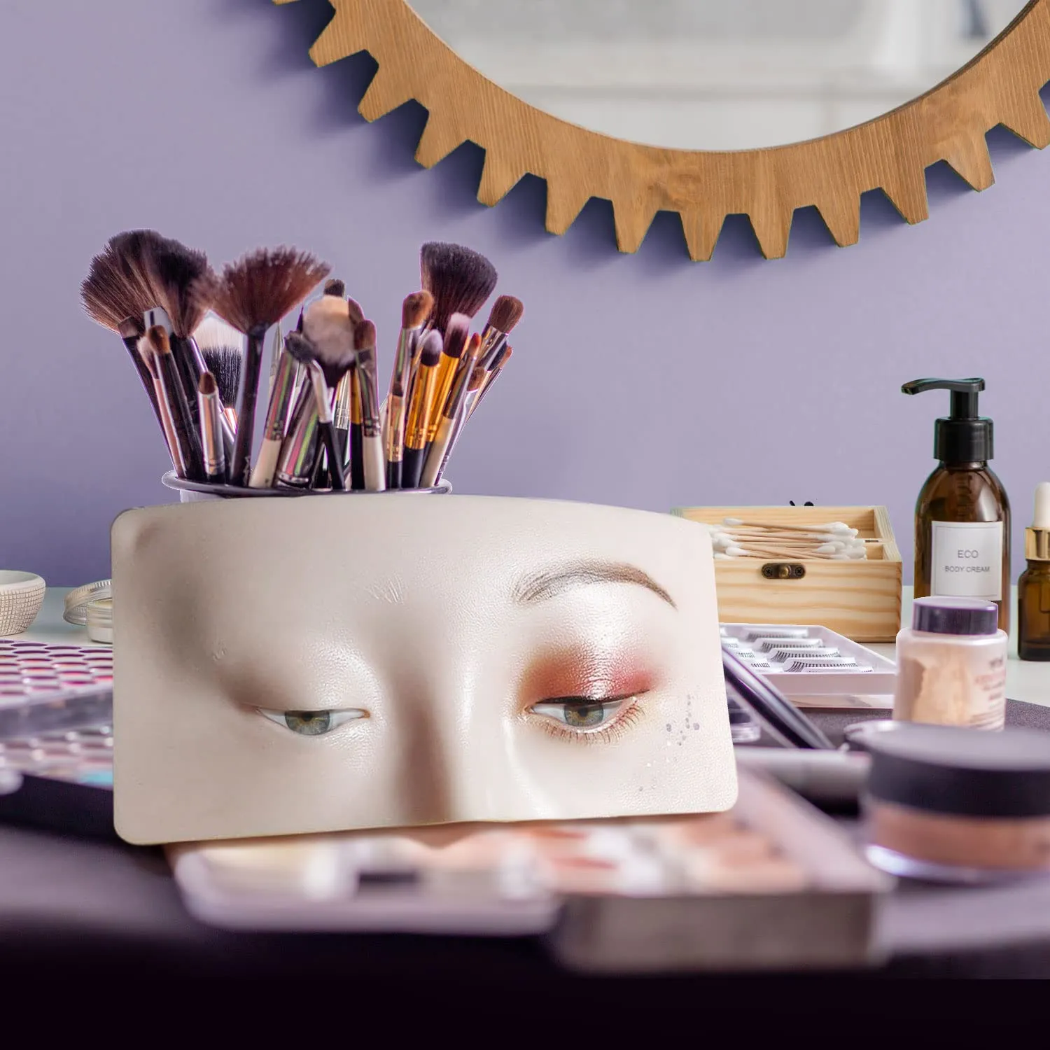 Makeup Practice Face, Bueuo 3 Pcs Make up Practice Board Makeup Mannequin Face 3D Realistic Pad for Make up Artist Beginner Self-taught or Professional Enthusiasts