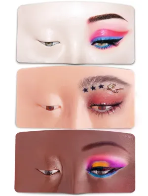 Makeup Practice Face, Bueuo 3 Pcs Make up Practice Board Makeup Mannequin Face 3D Realistic Pad for Make up Artist Beginner Self-taught or Professional Enthusiasts