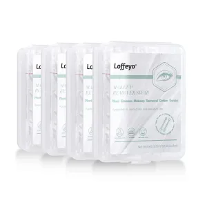 Makeup Remover Cotton Swabs, 4-Pack x 50 Count, Eye & Lip Sticks remover With White Lily, Liquid-Filled Makeup Remover Swabs, Space Saving and Travel Essentials