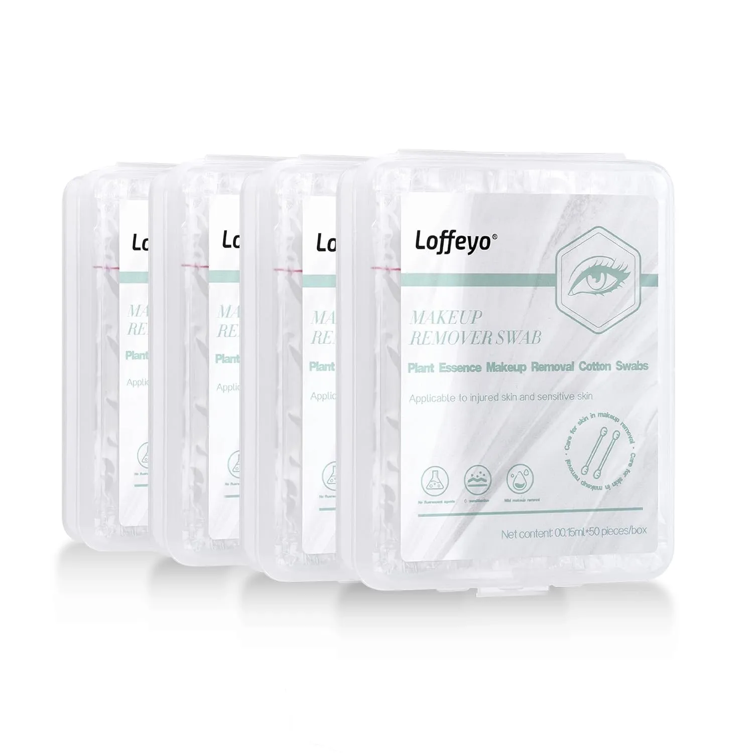 Makeup Remover Cotton Swabs, 4-Pack x 50 Count, Eye & Lip Sticks remover With White Lily, Liquid-Filled Makeup Remover Swabs, Space Saving and Travel Essentials