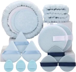 Makeup Remover Pads Hair Band 16-Piece Set,Makeup Remover Pads, 3 Triangular Loose(A)