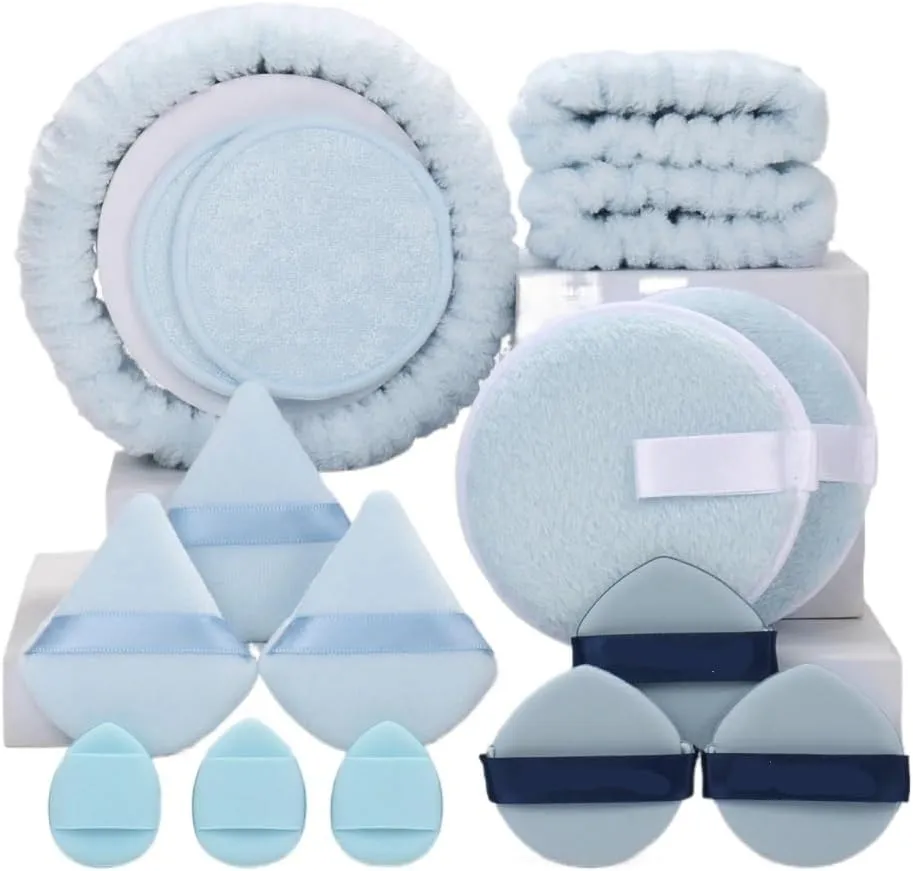 Makeup Remover Pads Hair Band 16-Piece Set,Makeup Remover Pads, 3 Triangular Loose(A)