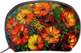Makeup Bag Organizer,Cosmetic Bags for Women,Daisy Oil Painting Flower,Small Makeup Pouch