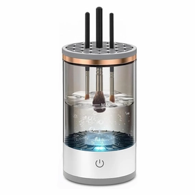 Makeup Brush Cleaner,2024 Upgrade Rechargeble Electric Cosmetic Brush Cleaner,Automatic Spinning for Deep Cleaning with Brush Clean Mat,Fit for Beauty Makeup Brush Set,Eyeshadow,Blush Brush