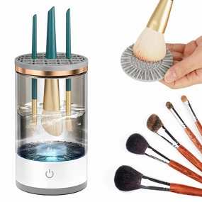 Makeup Brush Cleaner, 2024 Upgraded Cosmetic Brush Cleaner Machine Brush Blender - Automatic Spinning Makeup Brush Cleaner Fit for All Size Make up Brush 1PC