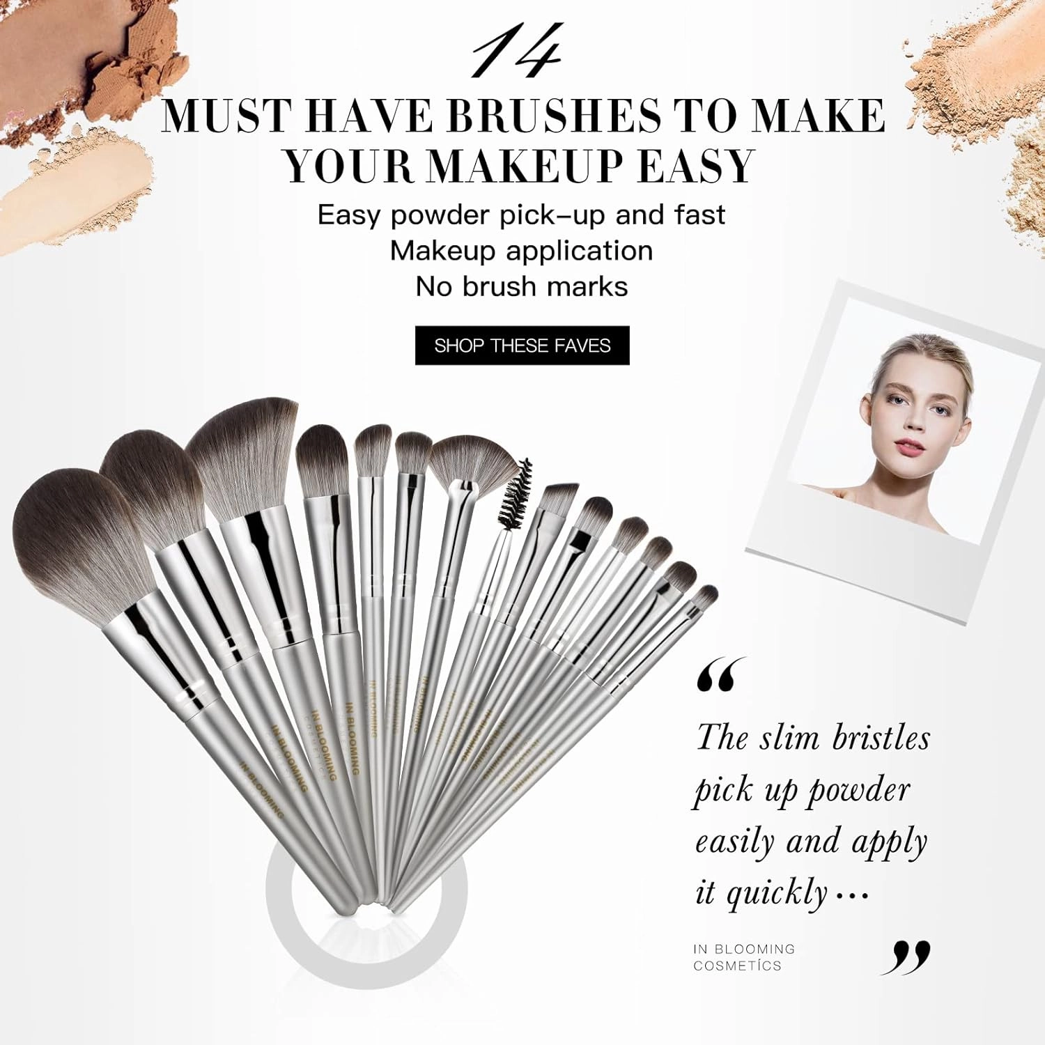 Makeup Brushes Set Makeup Foundation Brush Advanced Foundation Blush Contour Foundation Concealer Eye Shadow Brush Makeup Set (Silver)