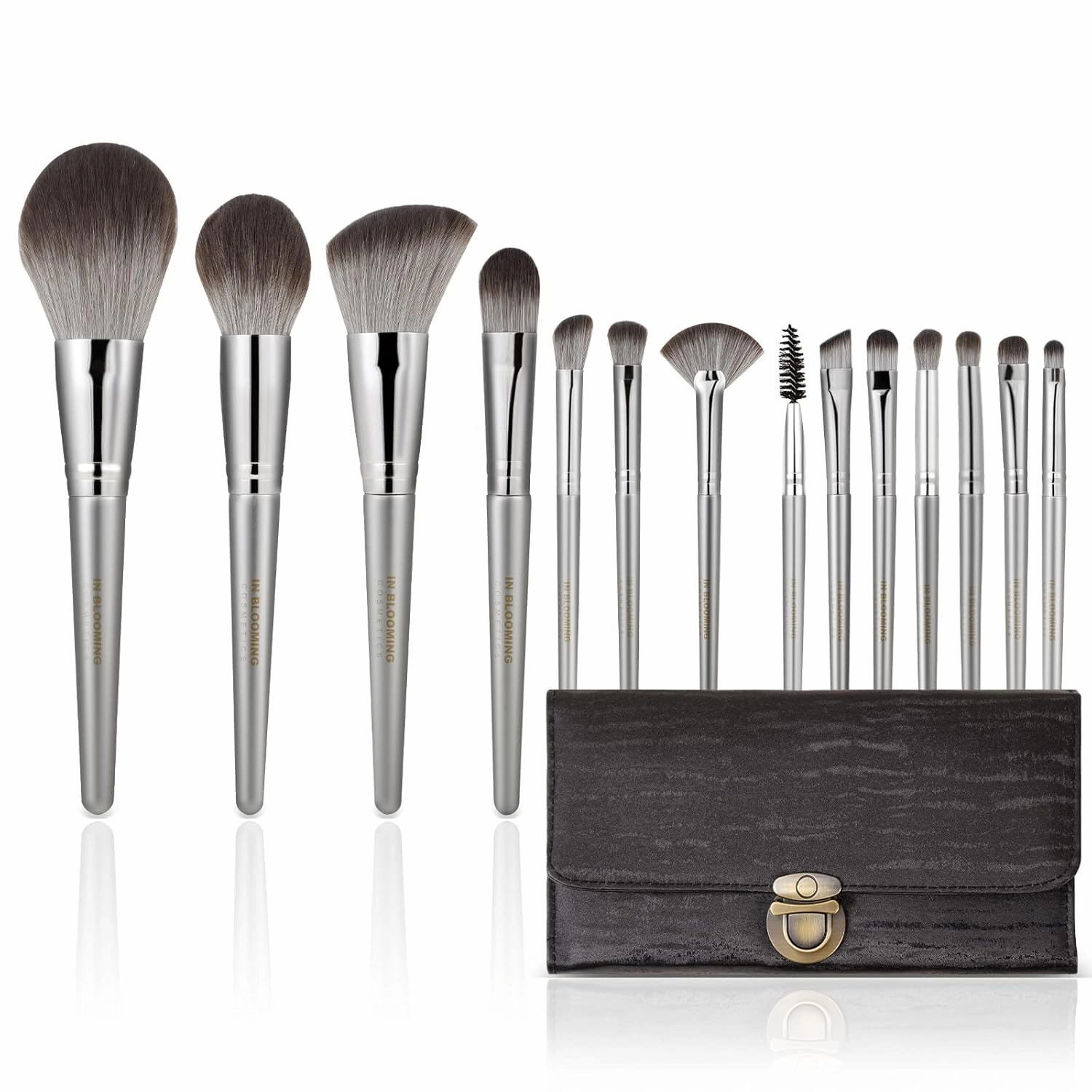 Makeup Brushes Set Makeup Foundation Brush Advanced Foundation Blush Contour Foundation Concealer Eye Shadow Brush Makeup Set (Silver)