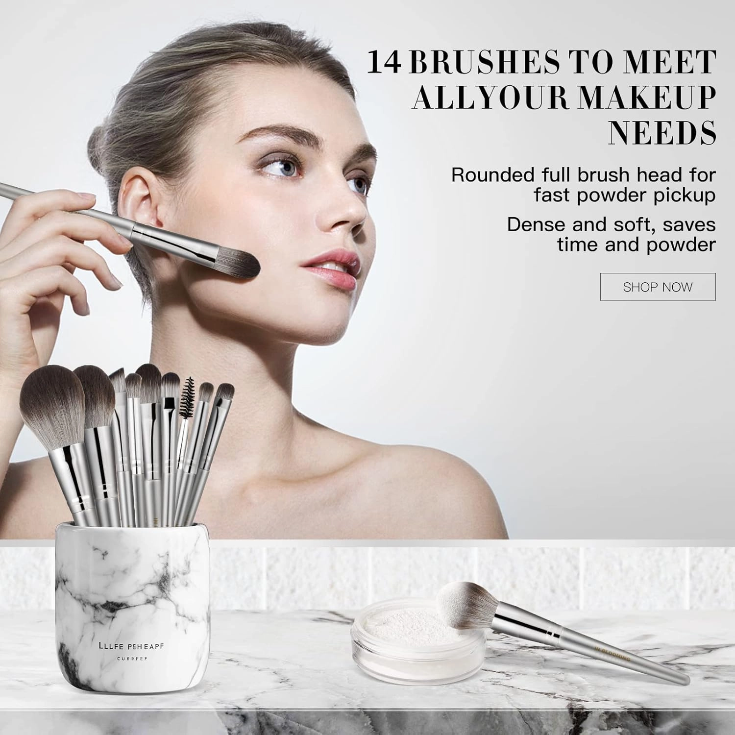 Makeup Brushes Set Makeup Foundation Brush Advanced Foundation Blush Contour Foundation Concealer Eye Shadow Brush Makeup Set (Silver)