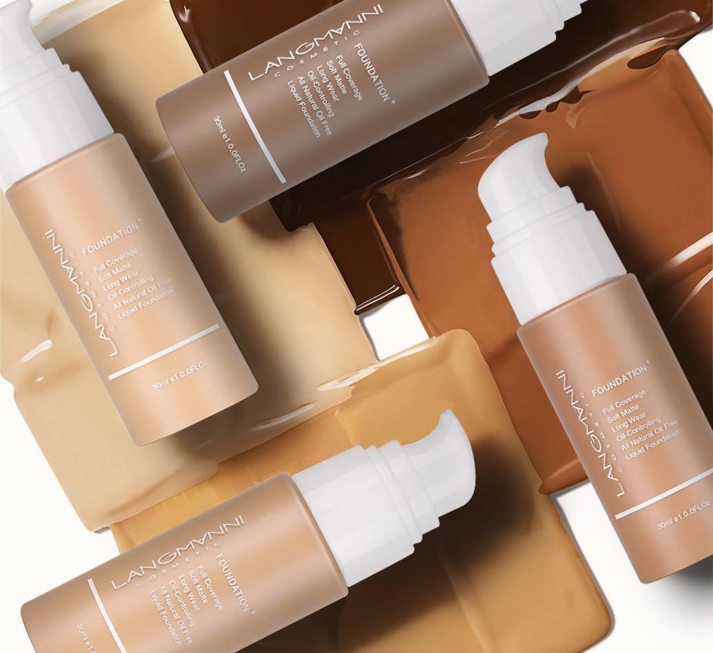 Makeup Liquid Foundation Matte Oil Control Concealer Foundation European and American Makeup Full Coverage Long-Lasting Waterproof Non-Sticky (10, 1)