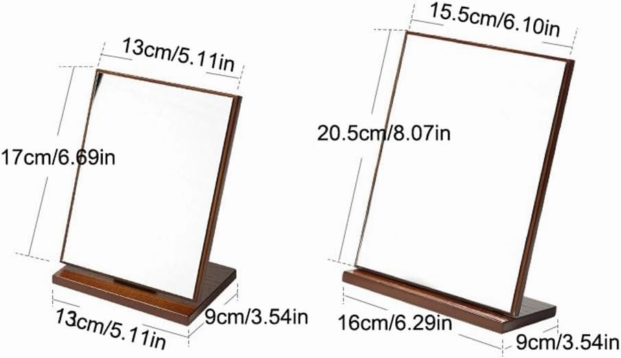 Makeup Mirror Desktop Vanity Mirror Desktop Folding Creative Vanity Mirror Rotating Wooden Mirror Women's Portable Vanity Mirror Beauty Mirror(Large)