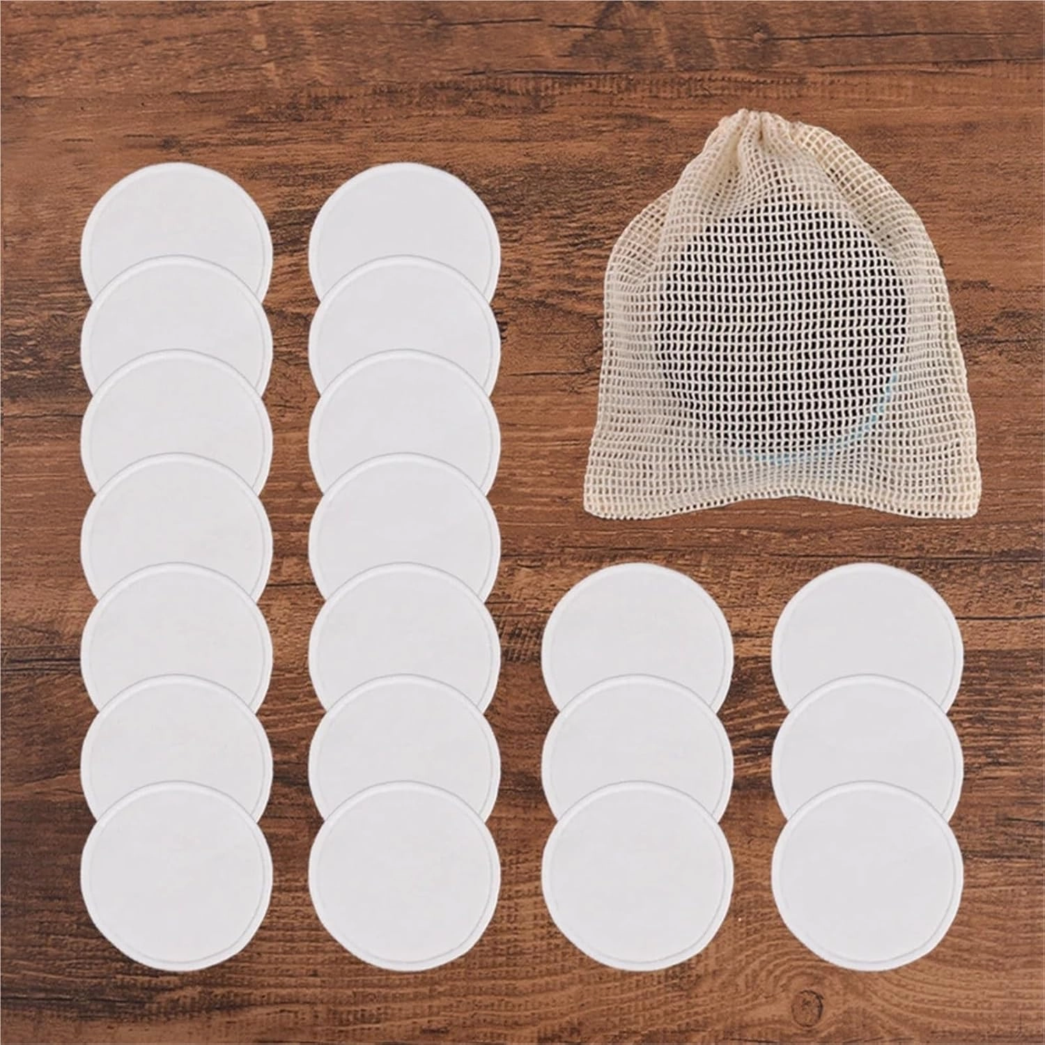 Makeup Remover Pads 20Piece/Pack Makeup Remover Pads Washable Rounds Cleaning Cotton(20Pcs Blue)