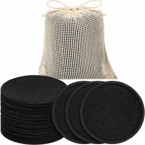 Makeup Remover Pads Reusable Makeup Remover Pads Natural Washable Cotton Rounds(Black)