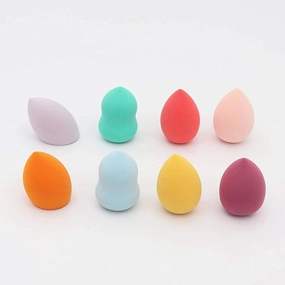 Makeup Sponge Set Beauty Blender with Egg Case, Soft Sponge for Liquid Foundation, Creams, and Powders，Latex Free Wet and Dry Makeup (Multi-Colored, 4 Pcs)