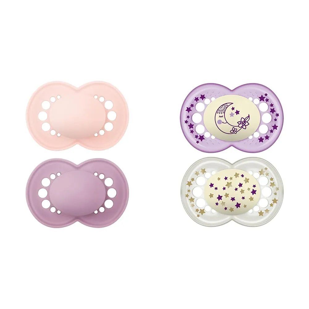 MAM Original Matte Baby Pacifier, Nipple Shape Helps Promote Healthy Oral Development & Night Pacifiers (2 Count), MAM Pacifiers 6  Months, Best Pacifier for Breastfed Babies