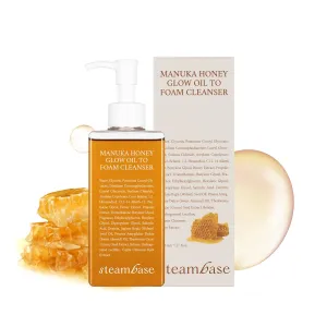 Manuka Honey Glow Oil to Foam | Daily Makeup Remover and Cleanser, Hydrating Foaming Face Wash for Dry Skin, Double Cleanse | Korean Facial Oil Cleanser, 7.27 fl oz