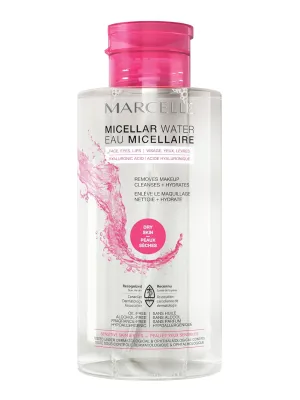 Marcelle Micellar Water, Waterproof, All Skin Types, Long-Lasting Makeup Remover, Argan Oil, Sensitive Skin and Eyes, Alcohol-Free, Fragrance-Free, Hypoallergenic, Cruelty-Free, 13.5 Fl. Oz.