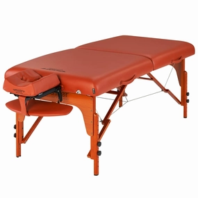 Master Massage 31" Santana Pro Portable Massage Table Package, Memory Foam Cushioning, Reiki Leg Panels, Mountain Red- Tattoo Table- Spa Bed- Folding Massage Table- Facial Bed
