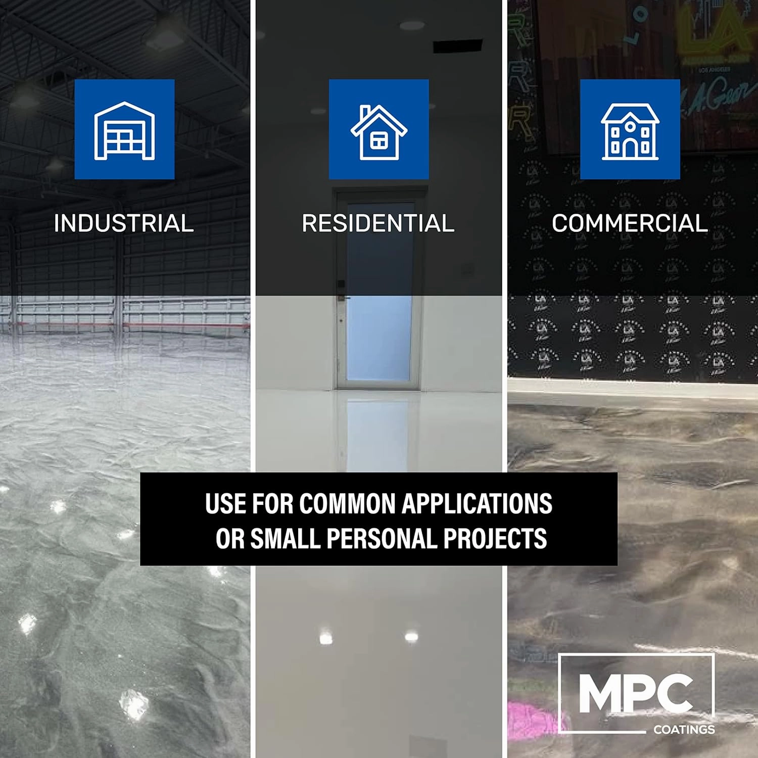 Master Protective Coatings MPC-100 Epoxy Resin Kit, 3-Gallon Clear & Pre-Tinted Resin, Light Grey, Floor Epoxy Kit