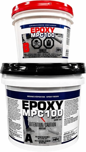 Master Protective Coatings MPC-100 Epoxy Resin Kit, 3-Gallon Clear & Pre-Tinted Resin, Light Grey, Floor Epoxy Kit